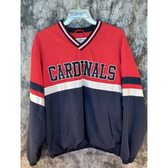 Vintage Cardinals V-Neck Pullover Windbreaker Jacket XXL - Picture 1 of 5